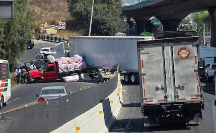 ¡Tome precauciones! Accidente y obras estrangulan el tráfico en la México-Querétaro con dirección a Tepotzotlán