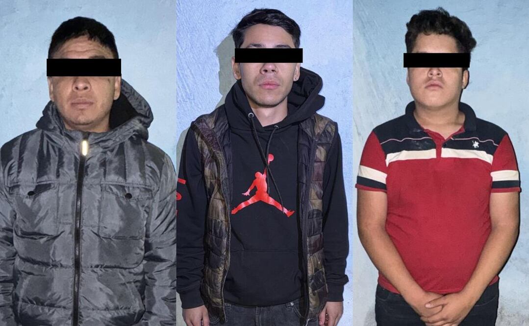 Tres jóvenes, presuntos integrantes de la célula delictiva "La Yiyiza" , son detenidos en Ecatepec / Foto: Especial