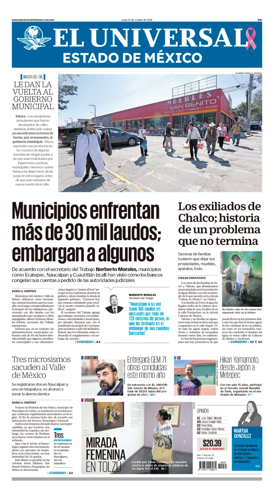 Portada Edomex 21 de octubre