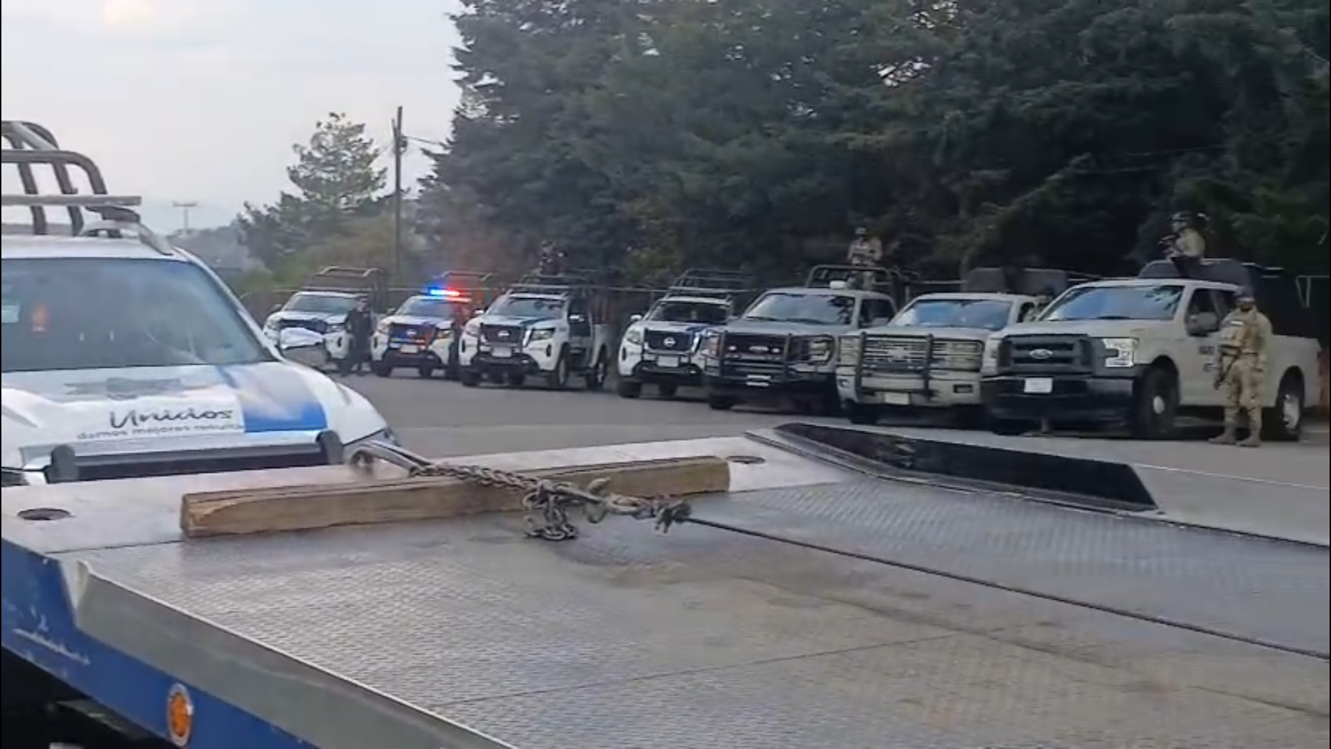 El despliegue de elementos de la Guardia Nacional, Secretaría de Marina y Ejército Mexicano en Zona Esmeralda busca brindar mayor seguridad a los habitantes. Foto Especial