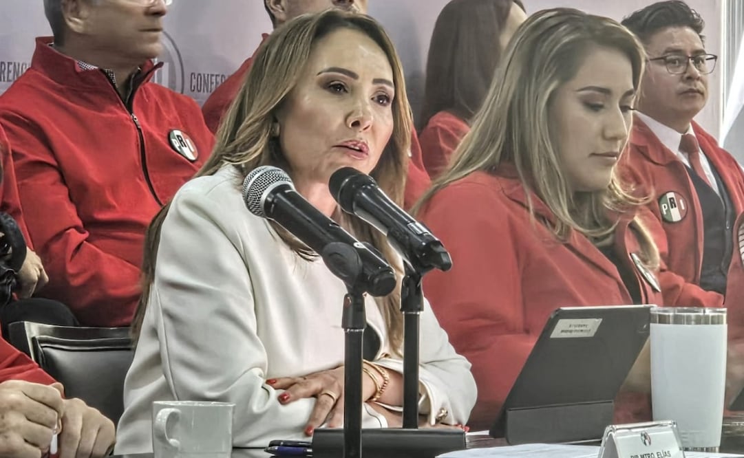 La dirigencia estatal del PRI ofreció una conferencia en su sede del Edomex. Foto. Alma Rodríguez. El Universal
