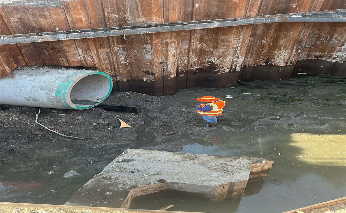 La mala planeación y ejecución del colector en Ecatepec, ahora representa un problema hidráulico para las autoridades y vecinos en la zona. Foto: Especial