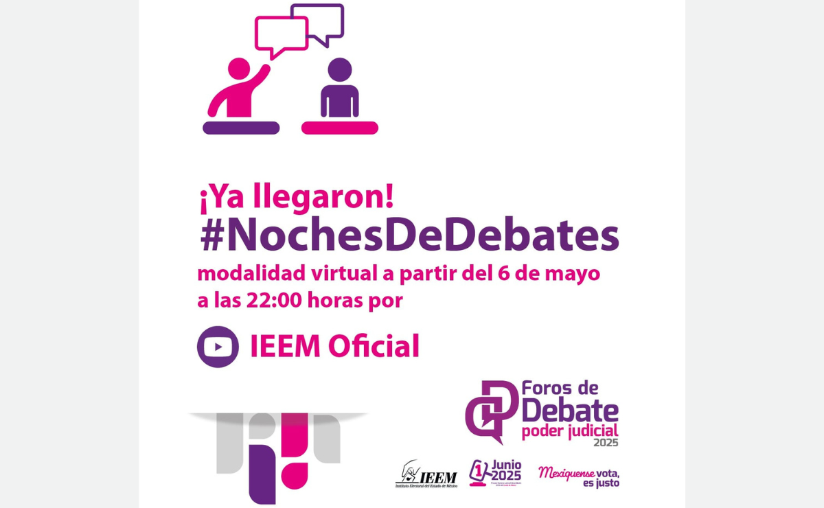 Candidatos al Poder Judicial del Estado de México participarán en una serie de debates organizados por el IEEM. Foto: Especial