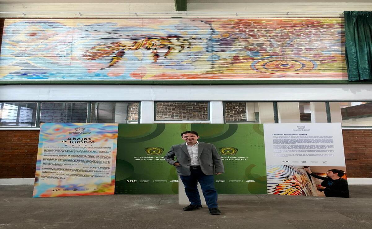 El mural de Leonardo Montelongo fusiona los símbolos universitarios con un potente mensaje sobre la sostenibilidad y la educación ambiental / Foto: Especial