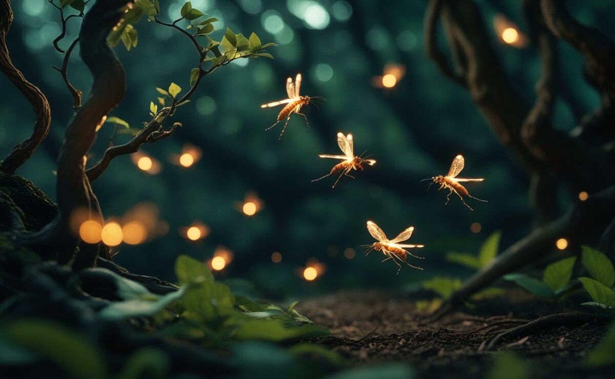 La temporada de avistamiento de luciérnagas en el Edomex es una de las experiencias más esperadas y mágicas del año. Foto: Creada con IA