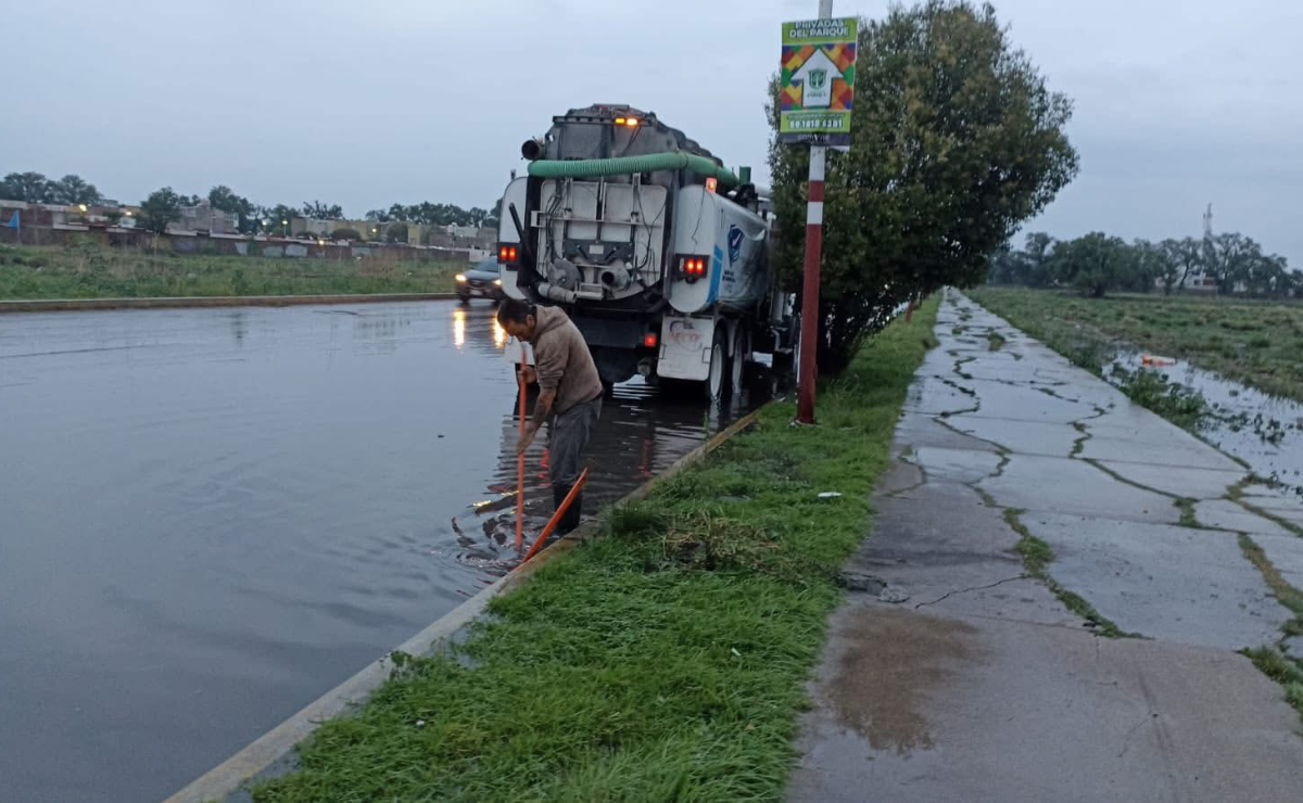 Granizada en Zumpango: Odapaz y Protección Civil en acción para atender encharcamientos y árboles caídos. Foto: Especial