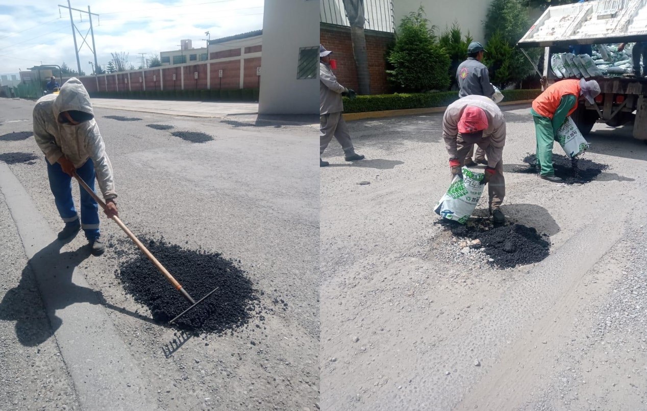 Fernando Flores Fernández dispuso un programa de bacheo permanente durante todo el año en Metepec. Foto Especial