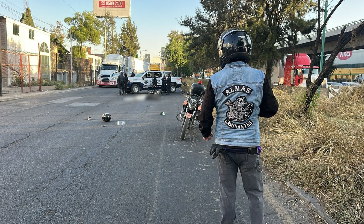 El motociclista viajaba en el vehículo con dirección a la CDMX y el golpe contra el asfalto provocó que muriera. Foto: Especial