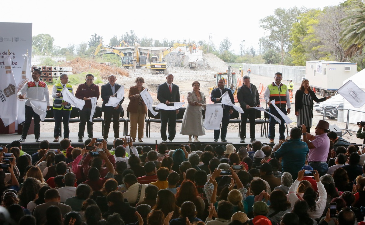 El evento estuvo encabezado por Clara Brugada, jefa de Gobierno de la Ciudad de México y Delfina Gómez Álvarez, gobernadora del Estado de México. Foto: Darío Luna / El Universal Estado de México