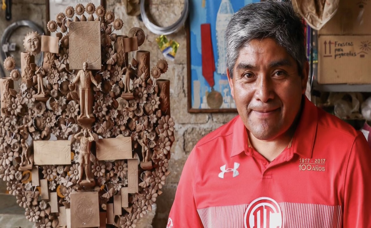 Artesanos mexiquenses crean majestuoso Árbol de la Vida para el Club Toluca