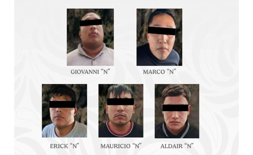 Cinco hombres fueron detenidos durante un operativo realizado en la comunidad de Texpan, en Acolman. Foto especial