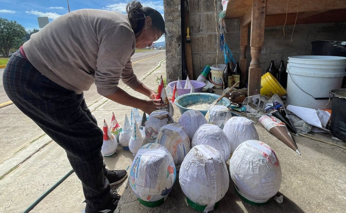 Desde hace más de 30 años, los habitantes de San Marcos se dedican a fabricar piñatas. Foto: Michelle Sánchez.