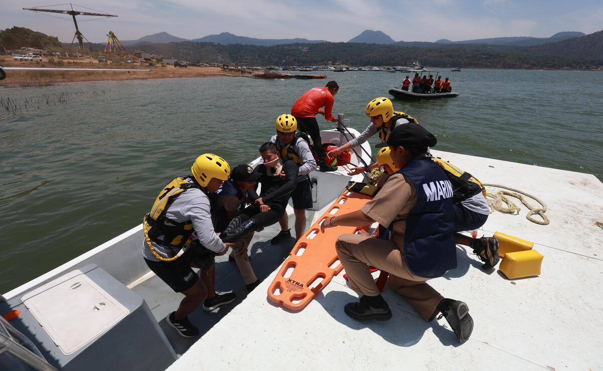Semana Santa: Refuerzan seguridad acuática en Valle de Bravo con prácticas de rescate