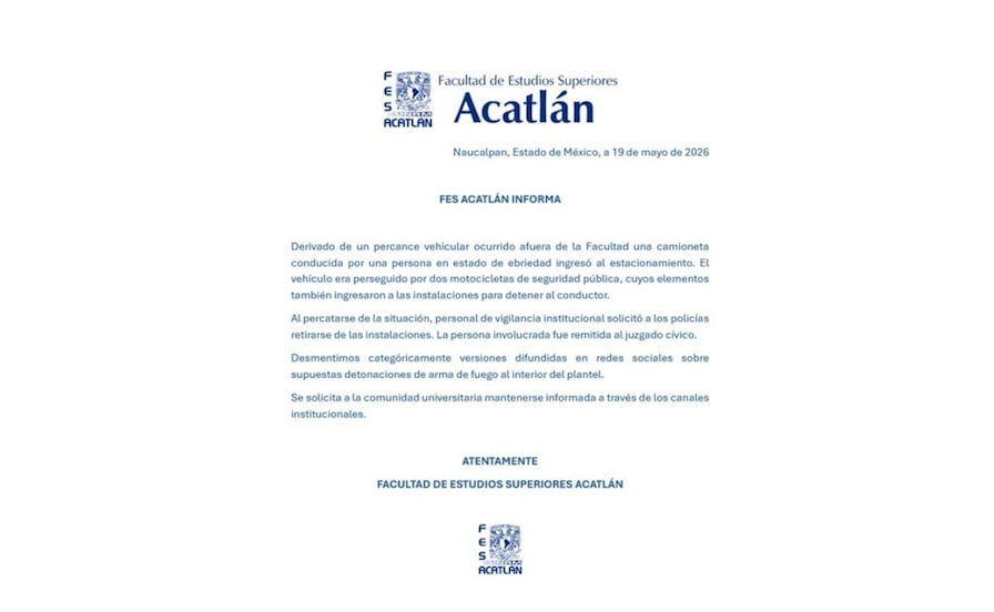Policías de Naucalpan ingresan a FES Acatlán por persecución; UNAM descarta disparos

