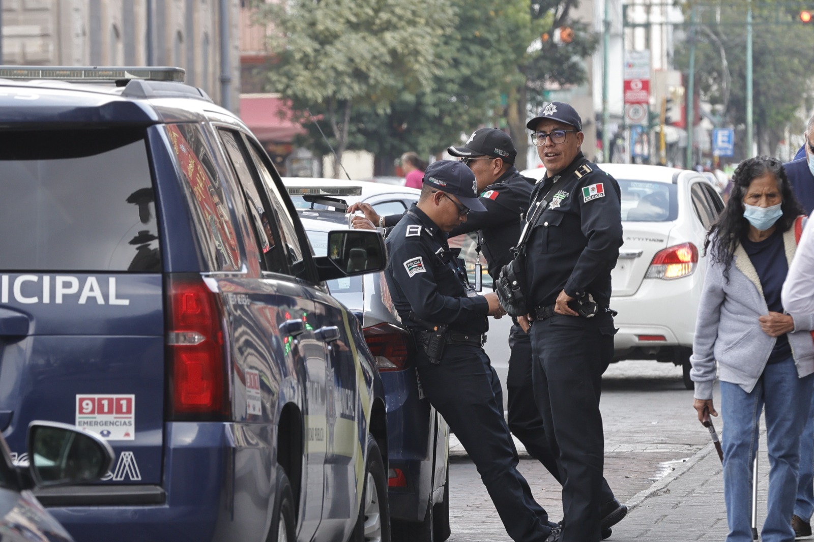 La policía de barrio que actualmente realiza rondines en las localidades del municipio de San Mateo Atenco. Foto: Jorge Alvarado / Ilustrativa 
