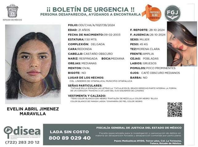 Chalco: Cae presunto responsable de la desaparición de Evelin Abril