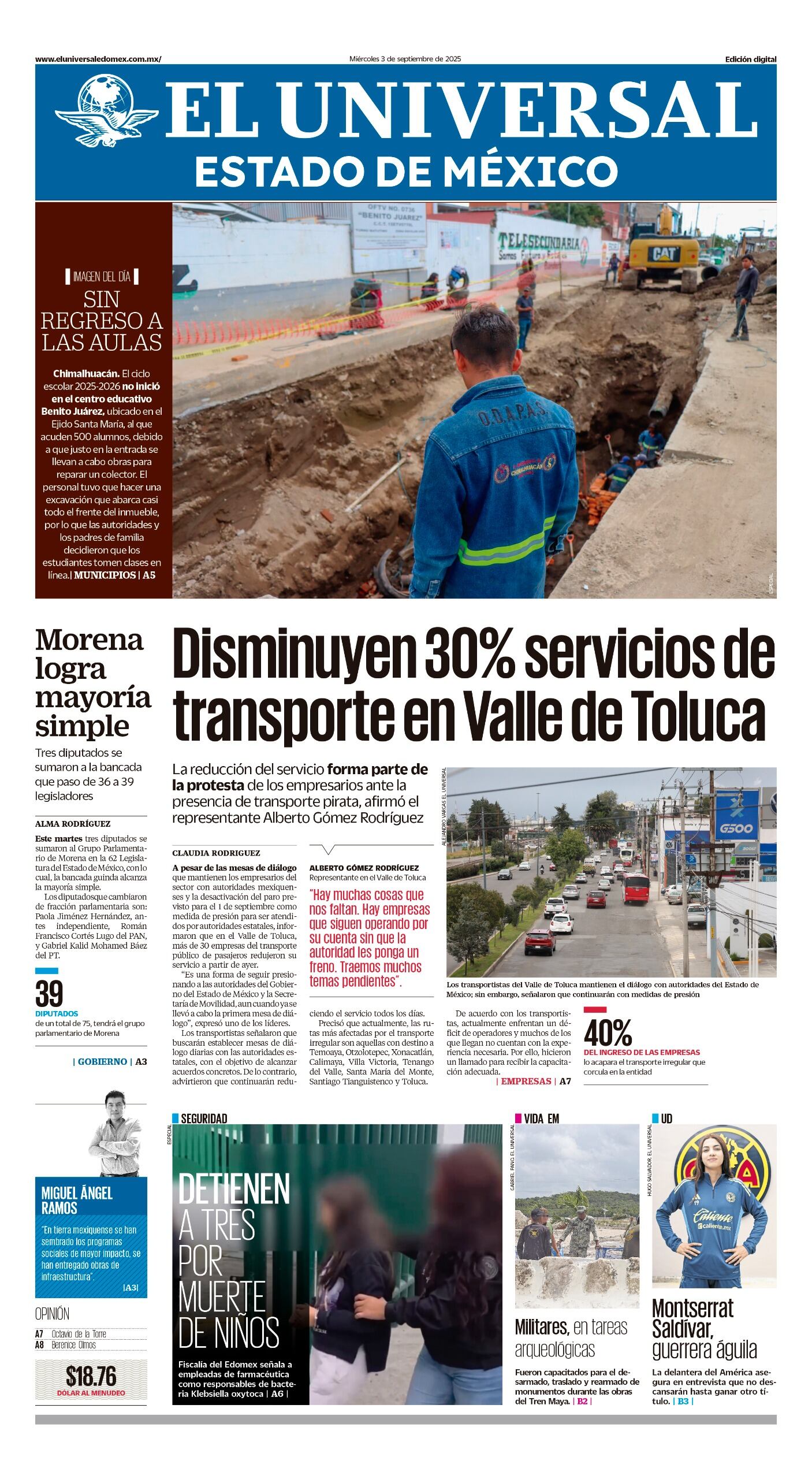 Portada 3 de septiembre 2025