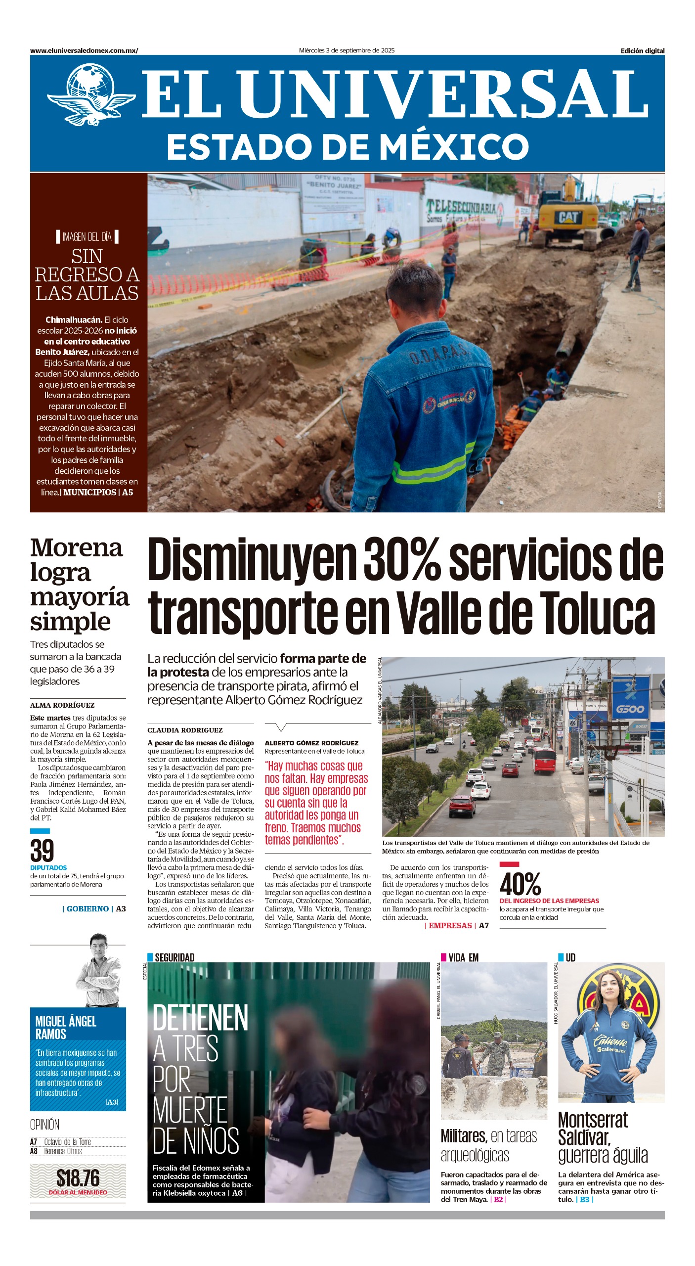 Portada 3 de septiembre 2025