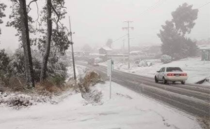 Granizada pinta de blanco bosques de Ocoyoacac
