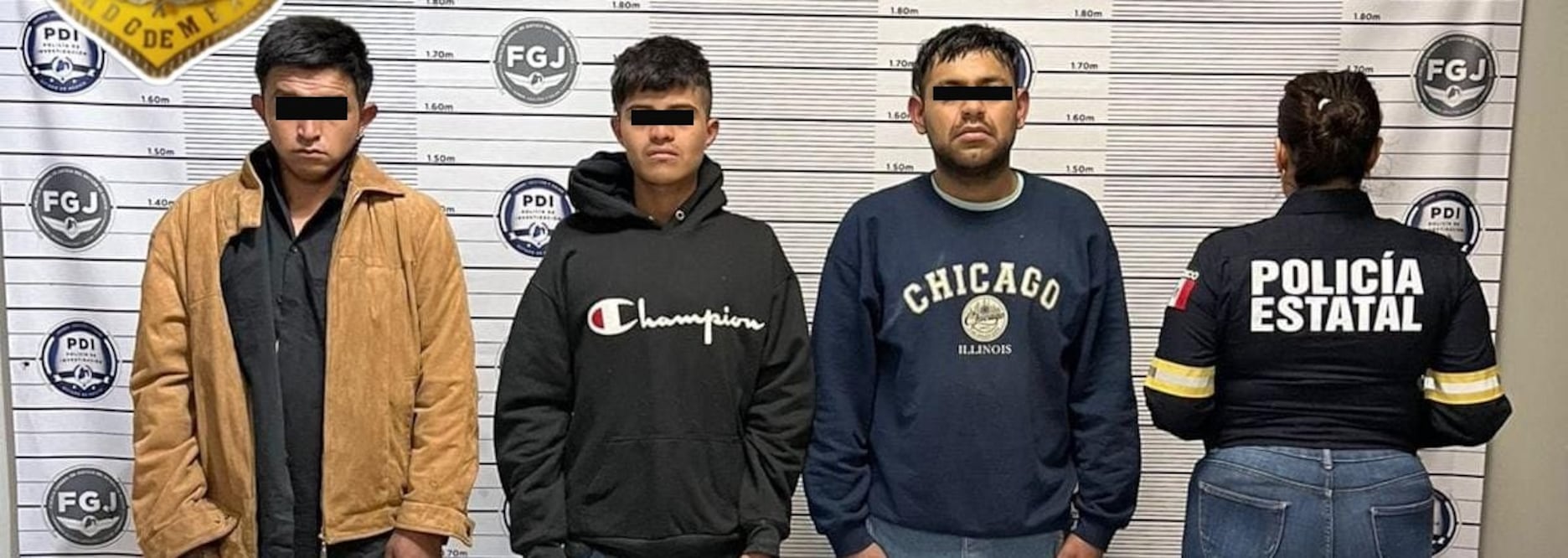Los detenidos, identificados como Luis “N”, de 21 años; Fernando “N”, de 29; Bryan “N” y Víctor “N”, ambos de 34 años. Foto: especial