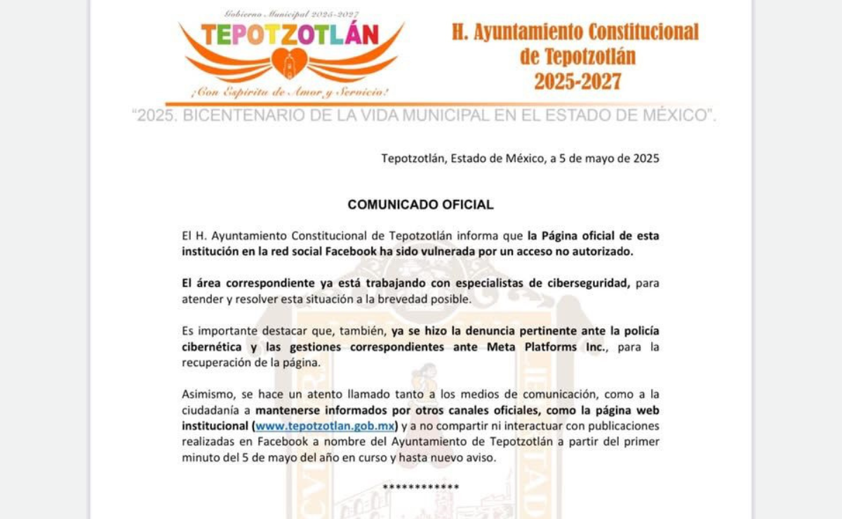 La alcaldesa de Tepotzotlán, María de los Ángeles Zuppa Villegas, lamentó el hackeo del sitio web municipal y solicitó la intervención de la policía cibernética. Foto: Especial
