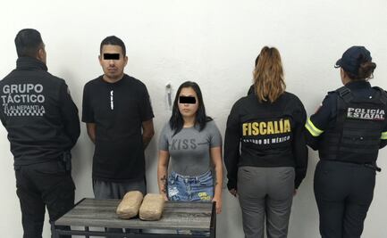 Detienen a pareja con sustancias ilícitas en Tlalnepantla