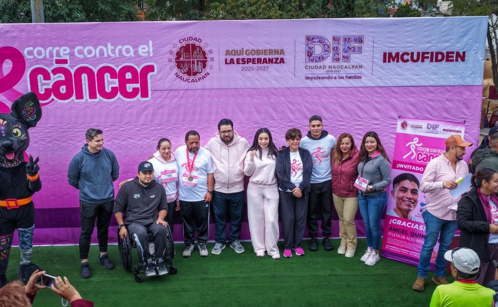 Familias completas se dieron cita en la Glorieta de las Américas para participar en la segunda edición de la carrera contra el cáncer. Foto Especial
