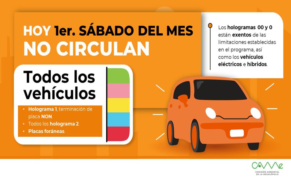 Hoy No Circula: Sábado 7 de junio. Foto: Especial