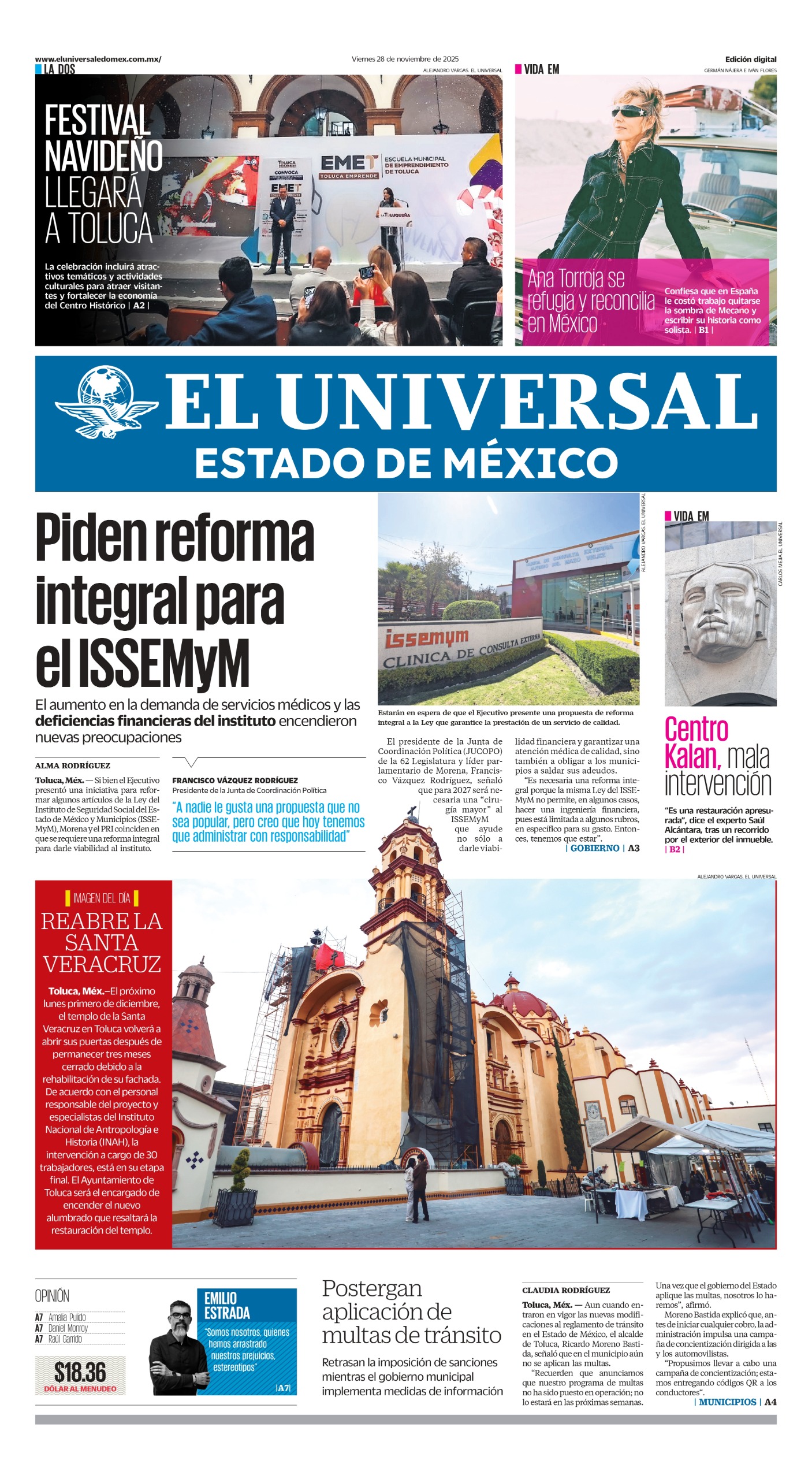 Portada del 27 de noviembre