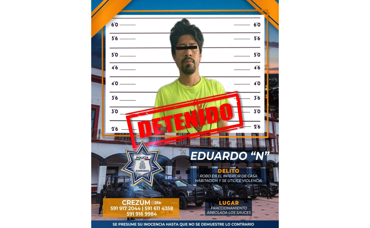 Eduardo “N” fue llevado ante el agente del Ministerio Público de la Fiscalía General de Justicia del Estado de México. Foto: Especial