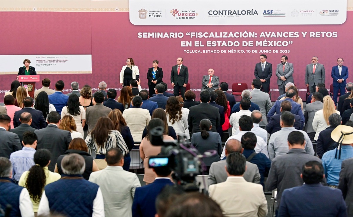 La Gobernadora Delfina Gómez Álvarez, inauguro el Seminario “Fiscalización: Avances y Retos en el Estado de México”. Foto: Especial