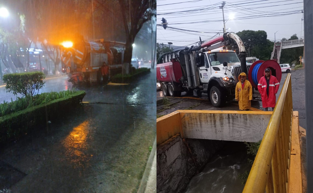 Los encharcamientos en vialidades como la autopista México-Querétaro provocaron tráfico y complicaron la circulación en Tlalnepantla, Naucalpan y Cuautitlán Izcalli. Foto: Especial