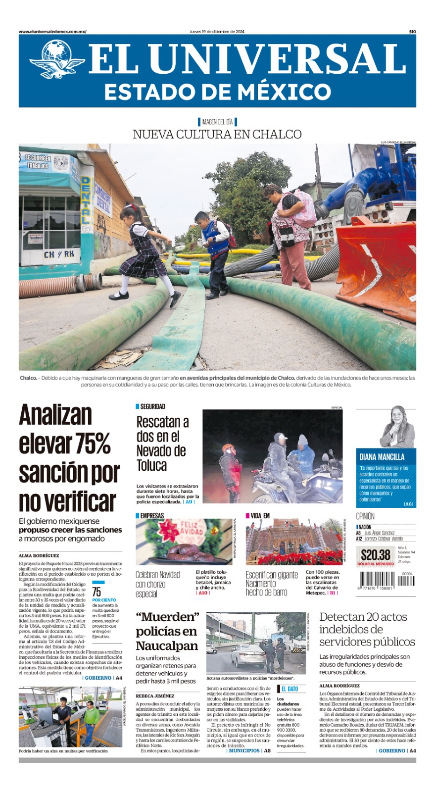 Portada 19 de diciembre del 2024