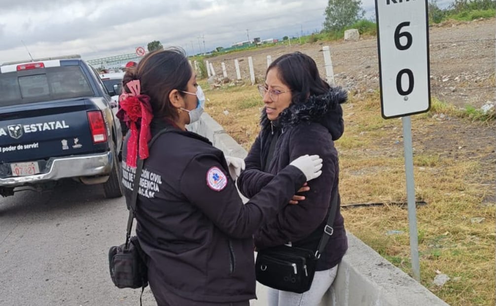 Una mujer resultó lesionada tras un choque registrado en el kilómetro 60 del Circuito Exterior Mexiquense, en Chimalhuacán. Foto especial