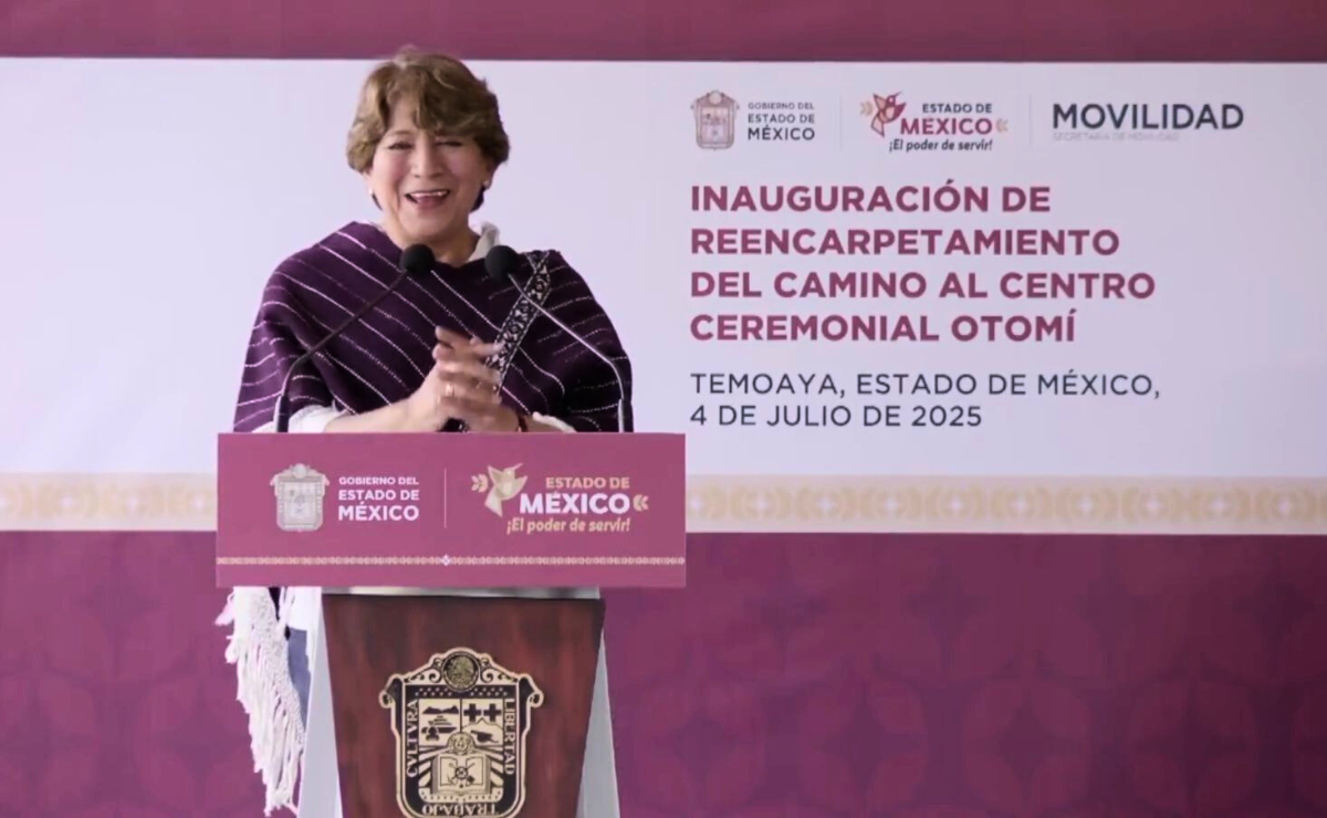 Gobernadora inaugura reencarpetamiento del Camino al Centro Ceremonial Otomí Foto: Especial