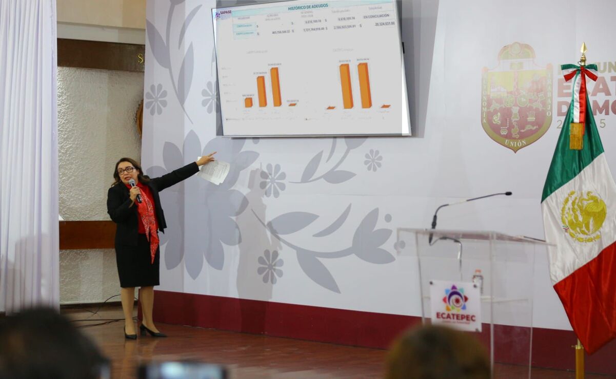 En conferencia de prensa, la edil dio a conocer el estado financiero del municipio / Foto: Especial