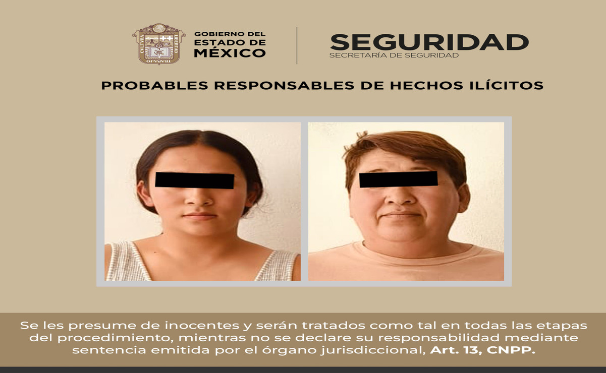 Lesli “N” e Hilda “N” fueron detenidas y presentadas ante la Agencia del Ministerio Público. Foto: Especial