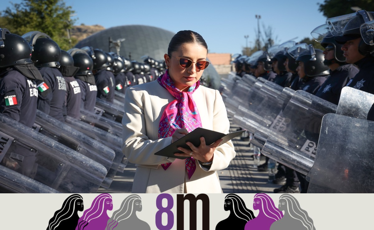 ¡Por un 8M seguro! Verifican que elementos de seguridad no porten armas en marchas