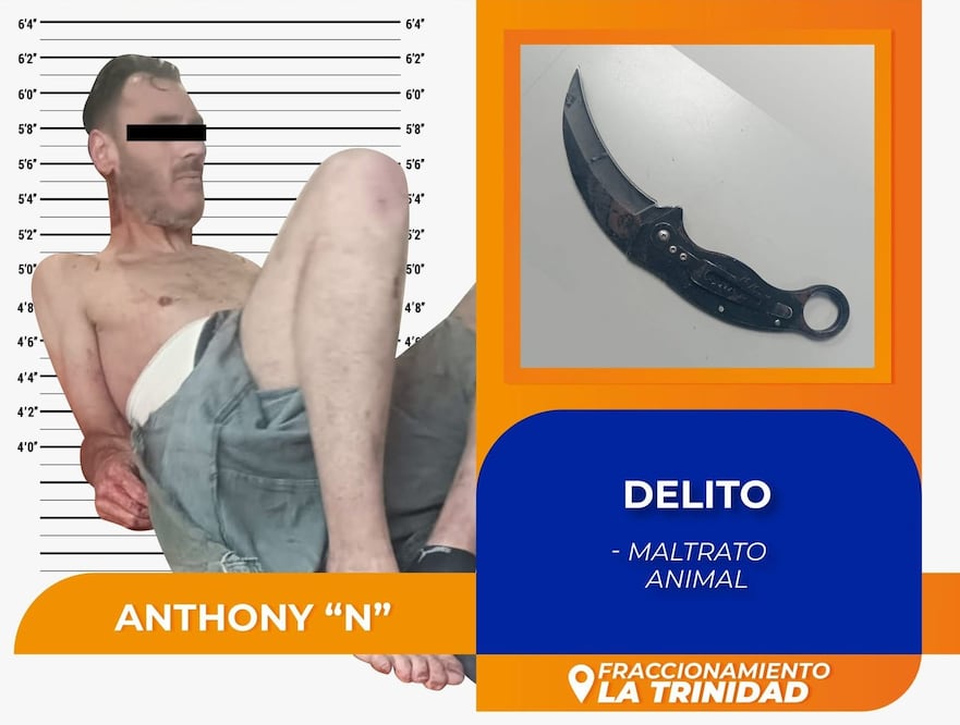Anthony “N” fue asegurado por la policía municipal tras el reporte de vecinos en la privada del Parque. Foto Especial