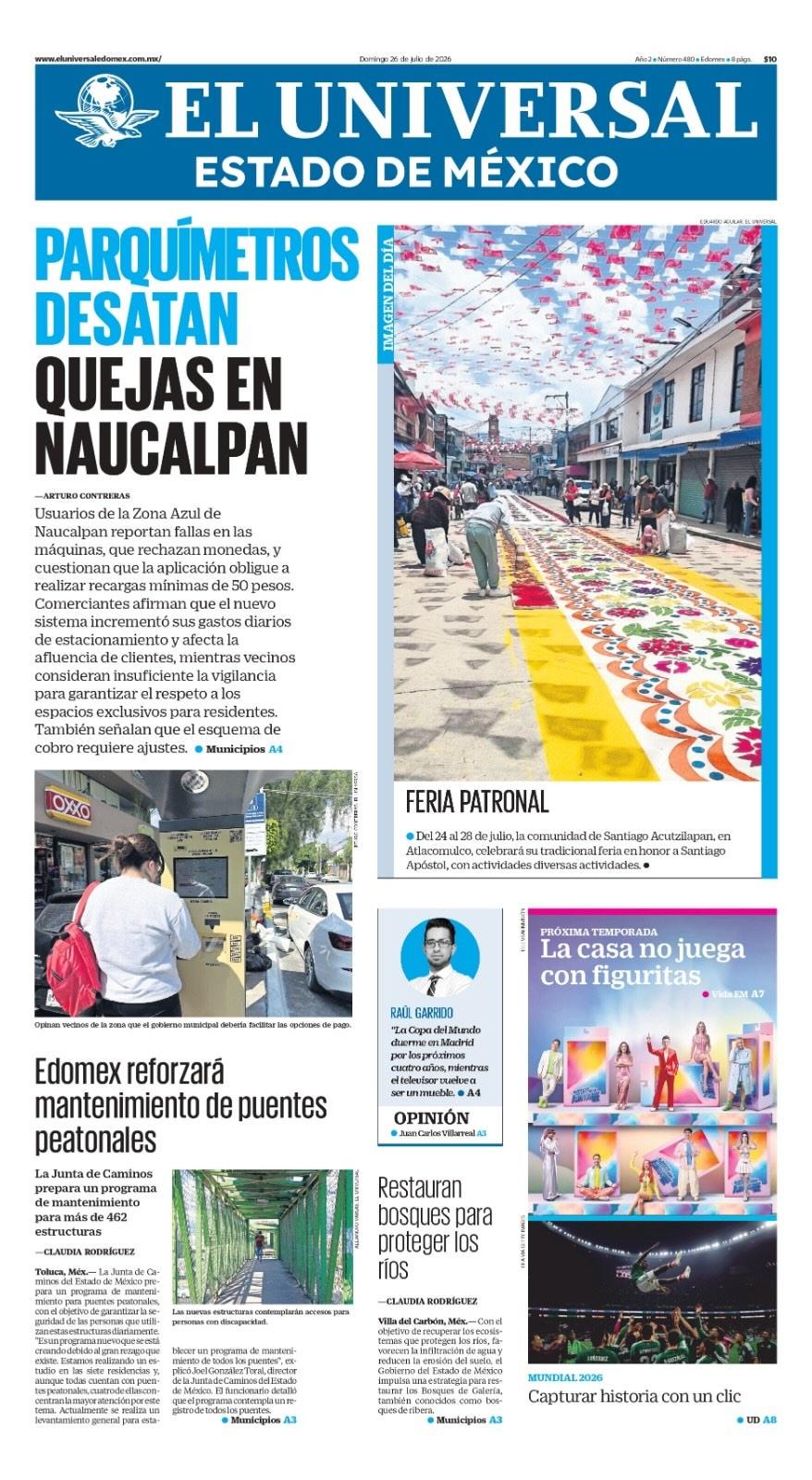 Portada del 26 de julio del 2026