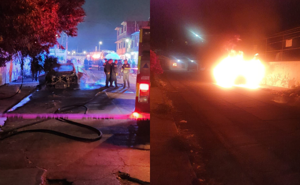 Ciudad Azteca en shock: Vecinos consternados ante el doble homicidio y el vehículo incendiado. Foto: Especial