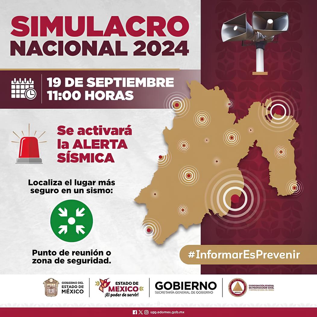 El Simulacro Nacional 2024 se realizará el próximo 19 de septiembre a las 11:00 horas. Foto: Especial