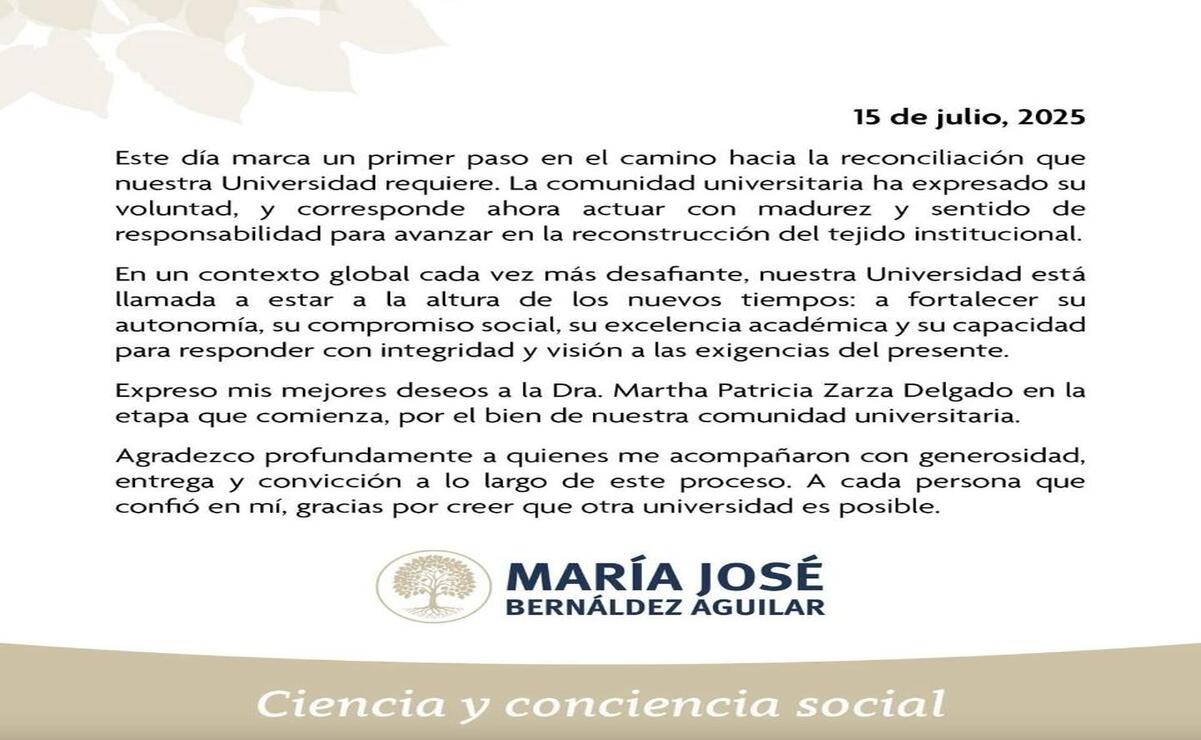 En un comunicado dirigido a la comunidad, María José Bernáldez agradeció aquellos que le manifestaron su apoyo durante la contienda. Foto: Especial