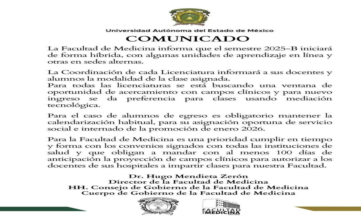 Comunicado emitido por el director Hugo Mendieta Zerón / Foto: Especial