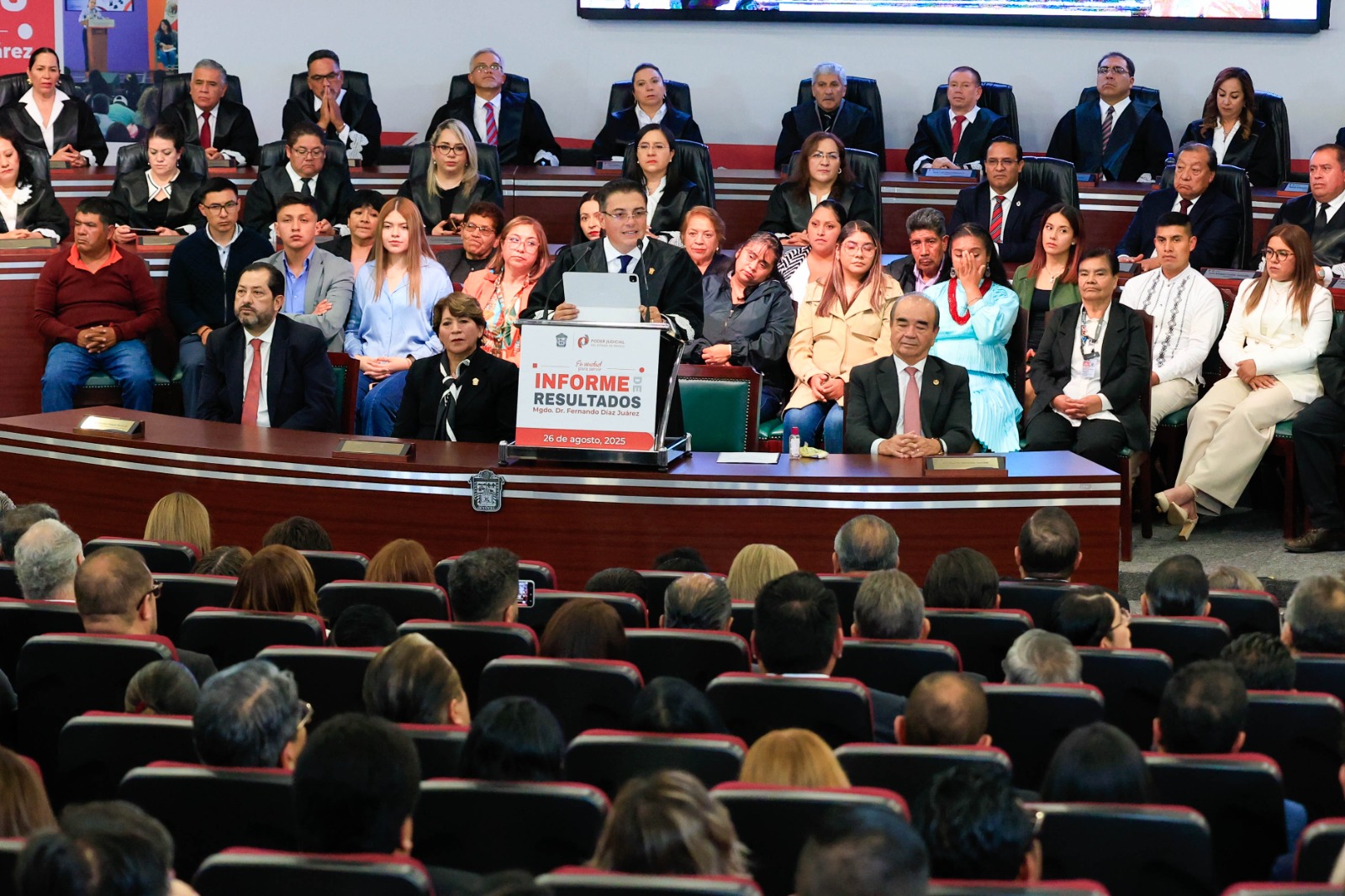 Por sus innovaciones, infraestructura, personal capacitado y por acercar la justicia, el Poder Judicial del Estado de México (PJEM) es referente a nivel nacional, y pionero en la implementación de la Reforma Electoral, resaltó Fernando Díaz Juárez, presidente del Tribunal Superior de Justicia mexiquense. Arturo Hernández EL UNIVERSAL