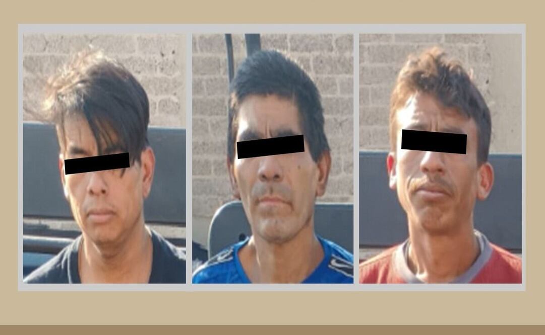 Martiniano “N”, Roberto “N” y Josué “N”, fueron detenidos por robo cable de aluminio del trolebús / Foto Especial