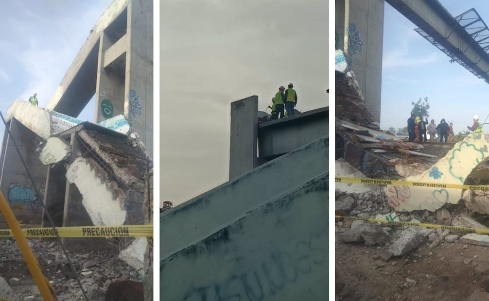 Pobladores acudieron al lugar para intentar impedir la demolición del puente peatonal. Foto especial