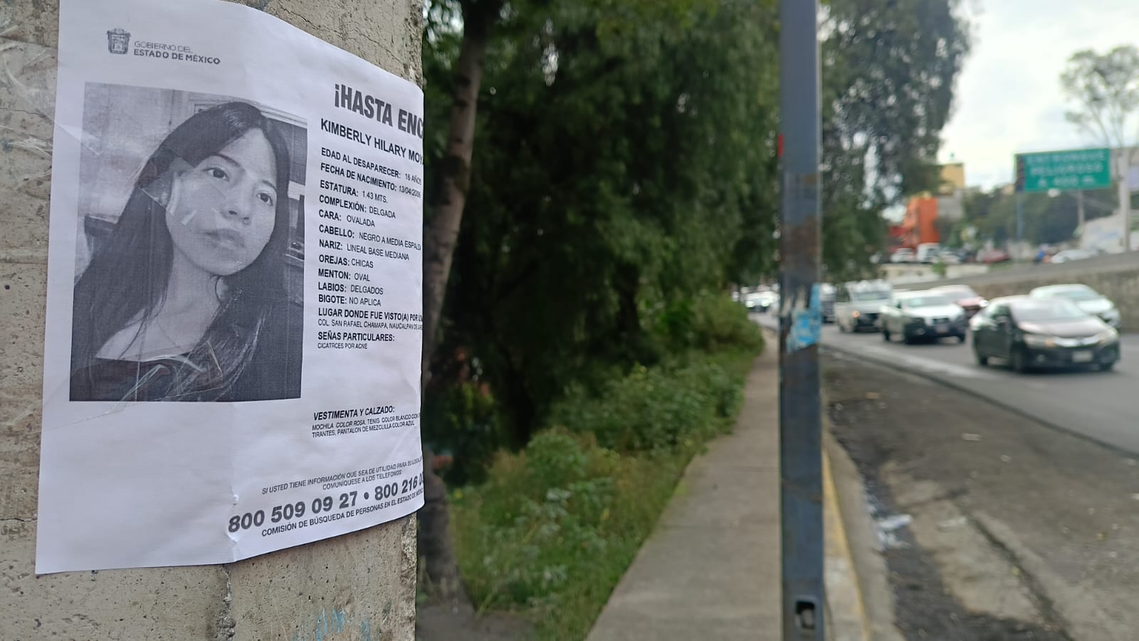 Naucalpan, Méx.- Las labores de búsqueda para localizar a Kimberly Hilary Moya González, de 16 años, continúan de manera coordinada entre la Fiscalía General de Justicia del Estado de México (FGJEM)