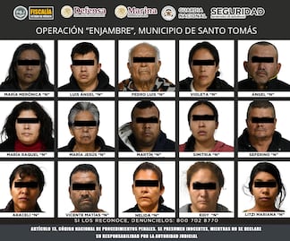 Vinculan a 15 por evasión, extorsión y otros delitos en Santo Tomás de los Plátanos