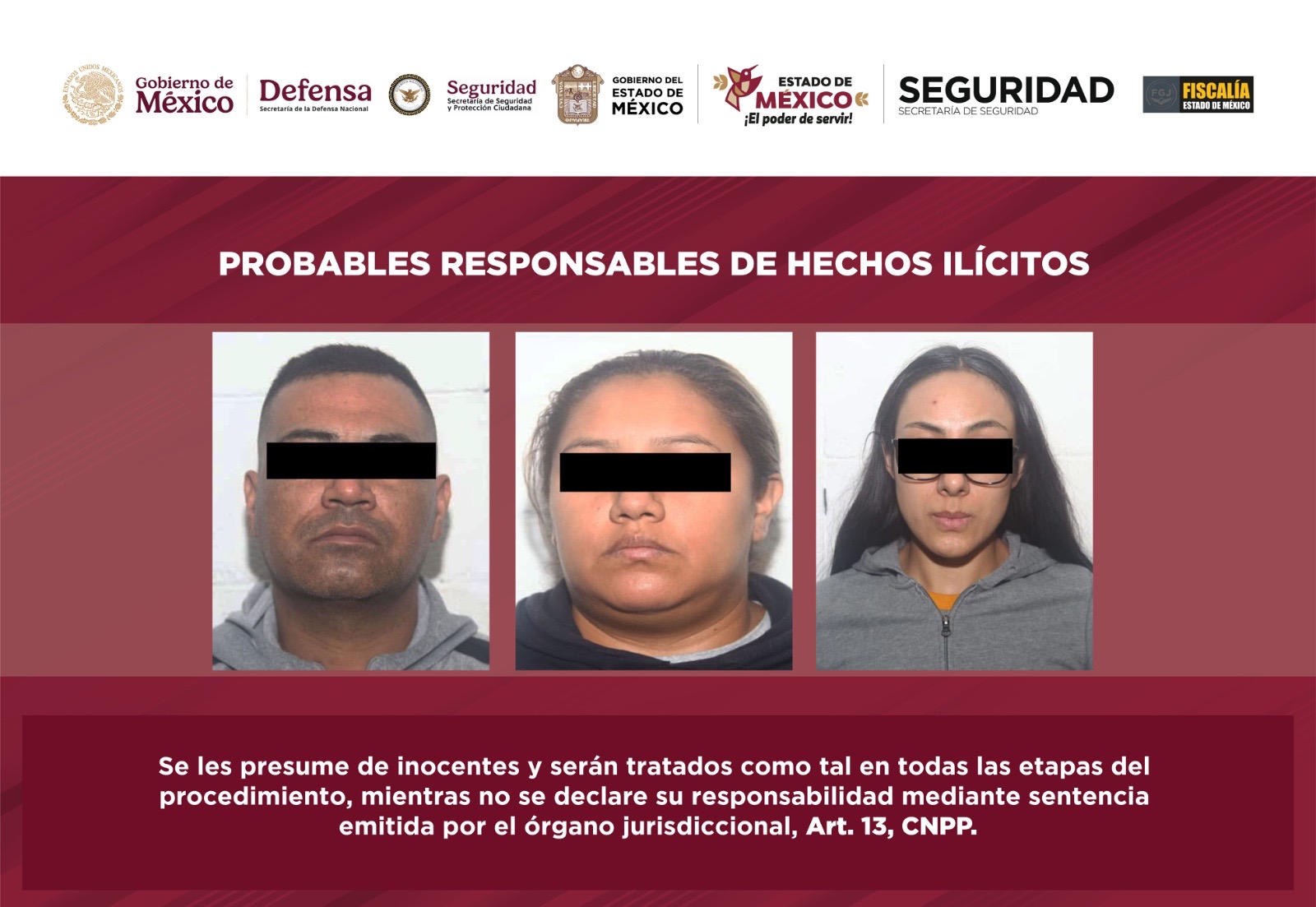 Coacalco, Méx.- En diferentes operativos realizados en los municipios de Coacalco y Melchor Ocampo, fueron detenidas 9 personas relacionadas con delitos de extorsión, contra la salud, homicidio y robo de vehículo, quienes podrían estar ligados al Cártel Jalisco Nueva Generación (CJNG).